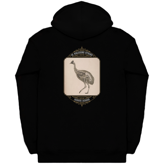 Cassowary Bird Skeletal Anatomy Heavyweight Zip Hoodie