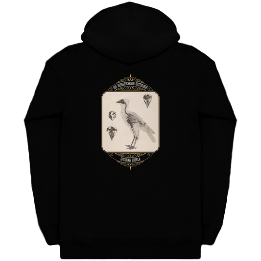 Crested Serpent Eagle Osteology Vintage Illustration Heavyweight Zip Hoodie