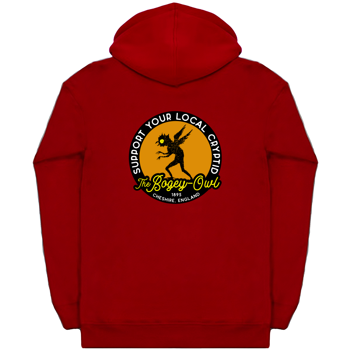 The Bogey Owl Support Your Local Cryptid Heavyweight Zip Hoodie