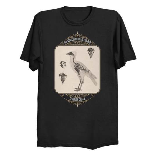 Crested Serpent Eagle Osteology Vintage Illustration Big & Tall T-Shirt (3XL-6XL)