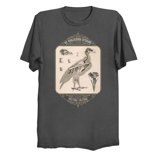 Vulture Culture Bird Skeleton Vintage Illustration Big & Tall T-Shirt (3XL-6XL)