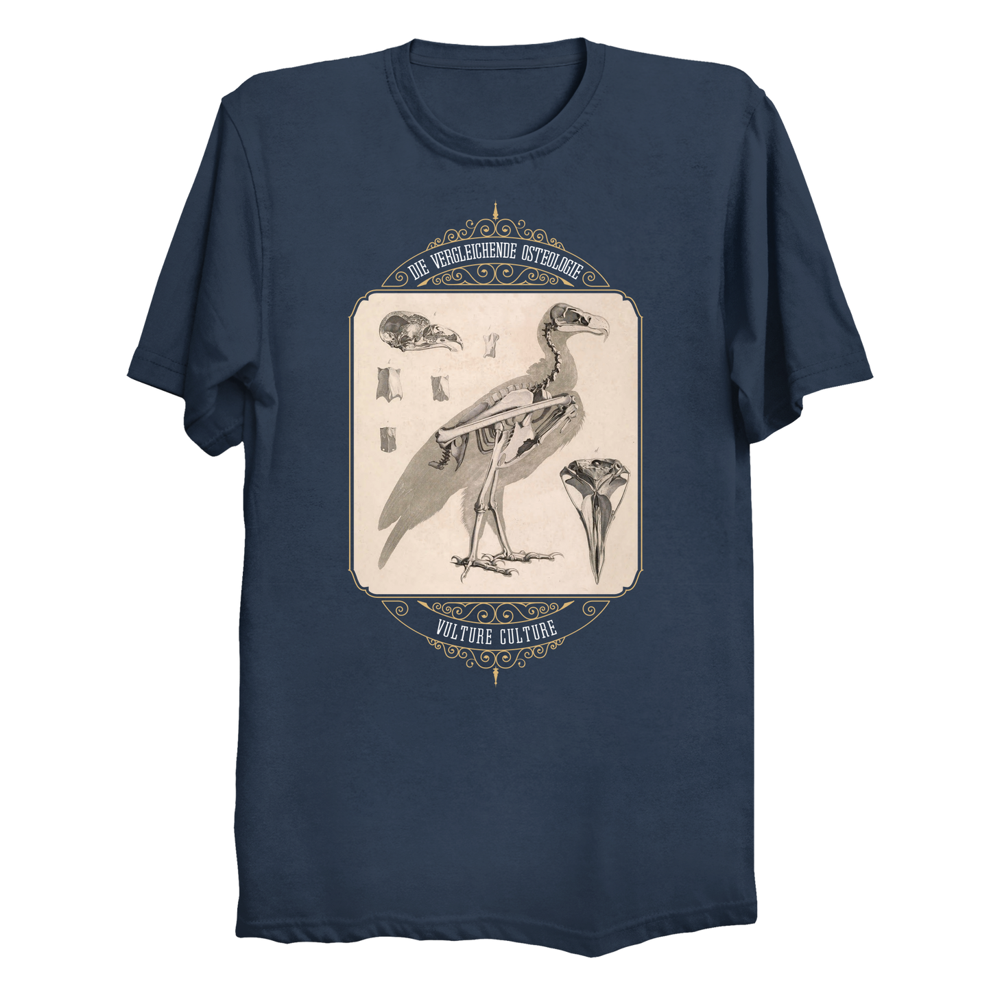 Vulture Culture Bird Skeleton Vintage Illustration Big & Tall T-Shirt (3XL-6XL)