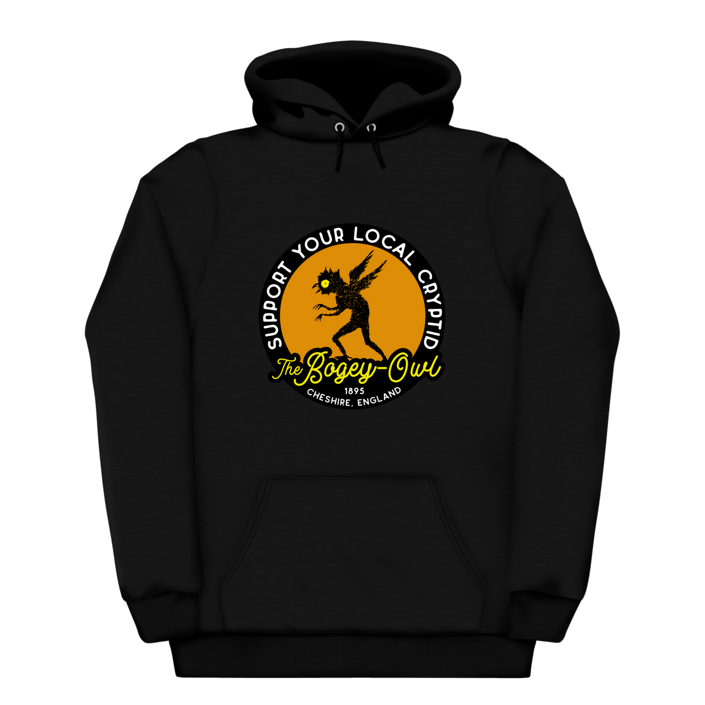 The Bogey Owl Support Your Local Cryptid Heavyweight Hoodie