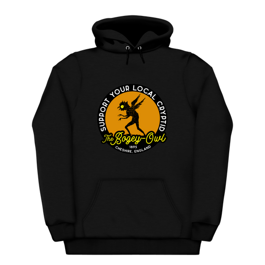 The Bogey Owl Support Your Local Cryptid Heavyweight Hoodie