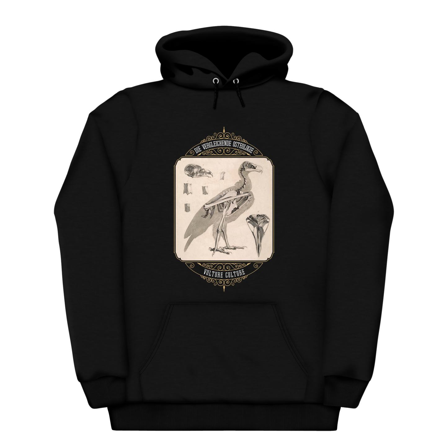 Vulture Culture Bird Skeleton Vintage Illustration Heavyweight Hoodie