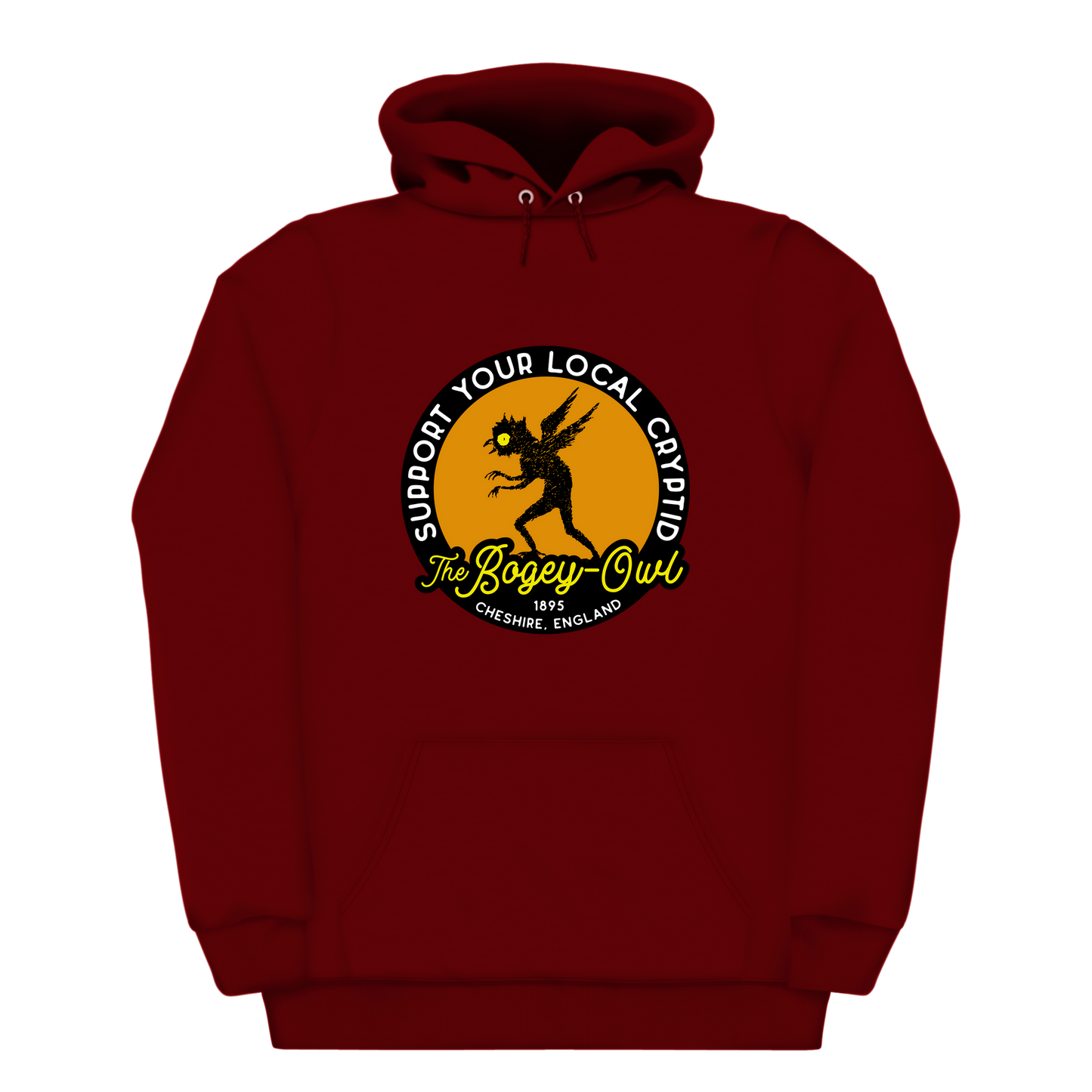 The Bogey Owl Support Your Local Cryptid Heavyweight Hoodie