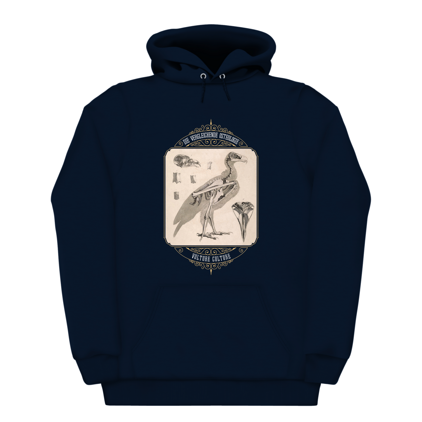 Vulture Culture Bird Skeleton Vintage Illustration Heavyweight Hoodie