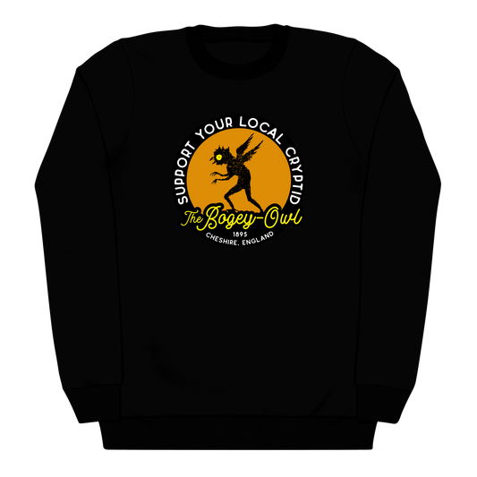 The Bogey Owl Support Your Local Cryptid Heavyweight Sweatshirt