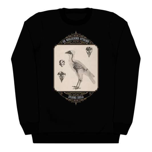 Crested Serpent Eagle Osteology Vintage Illustration Heavyweight Sweatshirt