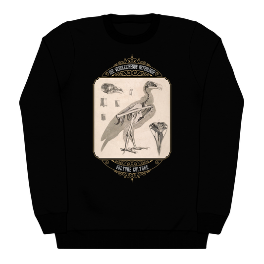 Vulture Culture Bird Skeleton Vintage Illustration Heavyweight Sweatshirt