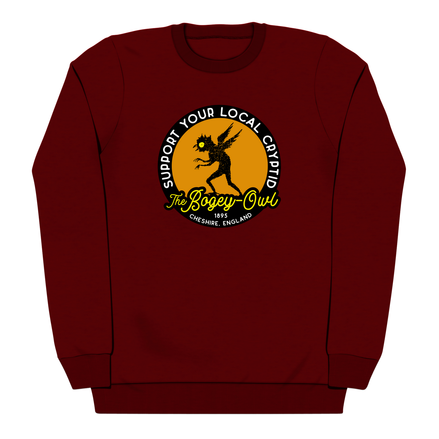 The Bogey Owl Support Your Local Cryptid Heavyweight Sweatshirt