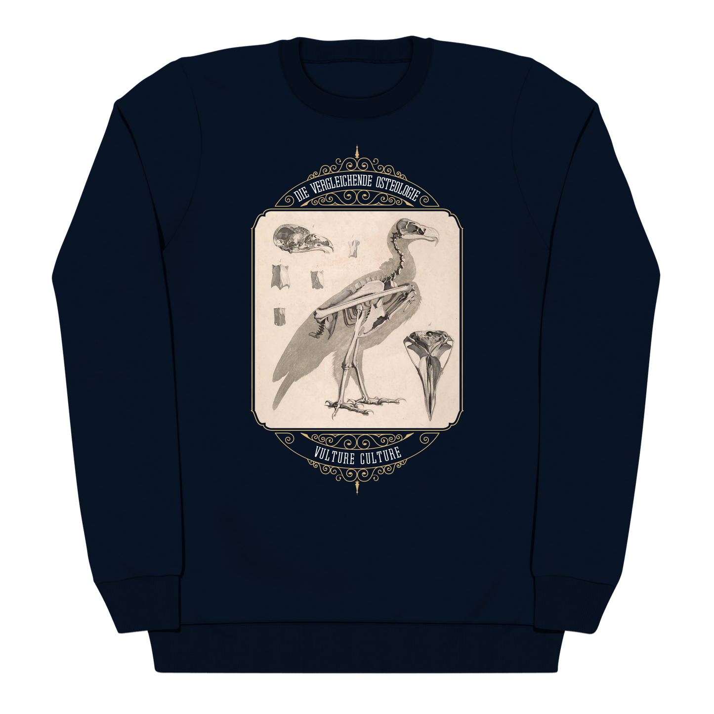 Vulture Culture Bird Skeleton Vintage Illustration Heavyweight Sweatshirt