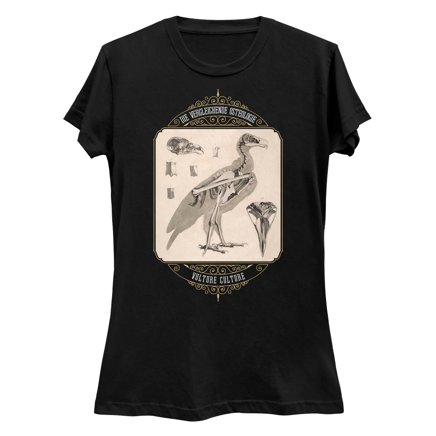 Vulture Culture Bird Skeleton Vintage Illustration Women's Slim Fit T-Shirt