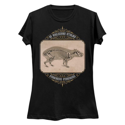 Capybara Anatomy Osteology Vintage Illustration Women's Slim Fit T-Shirt