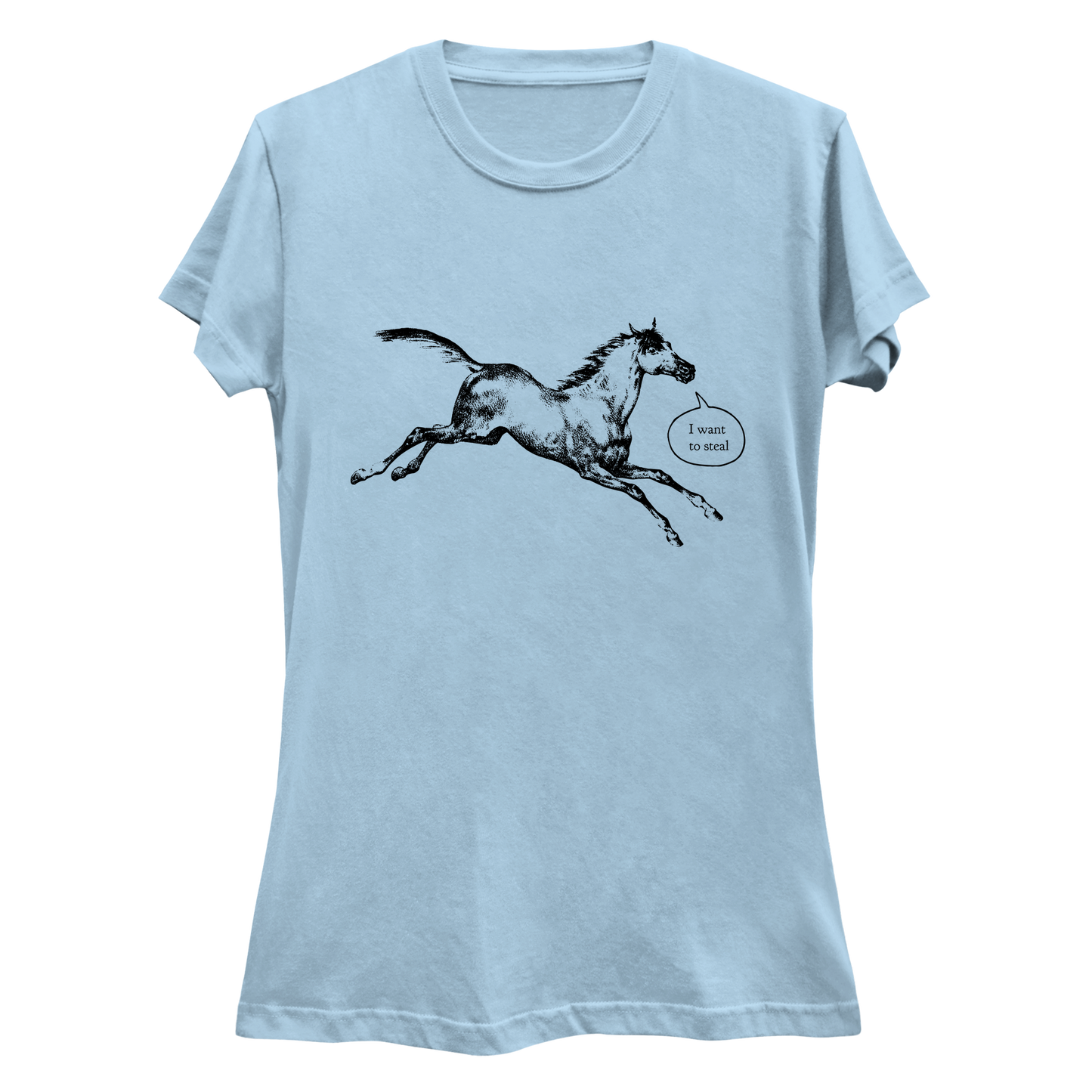 I Want To Steal Talking Horse Women's Slim Fit T-Shirt