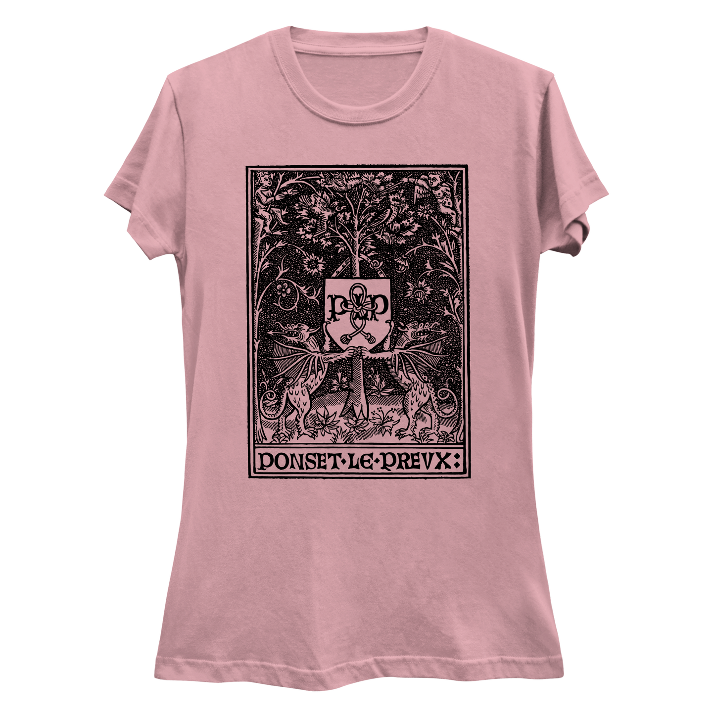 Heraldic Dragons Printer's Mark Women's Slim Fit T-Shirt