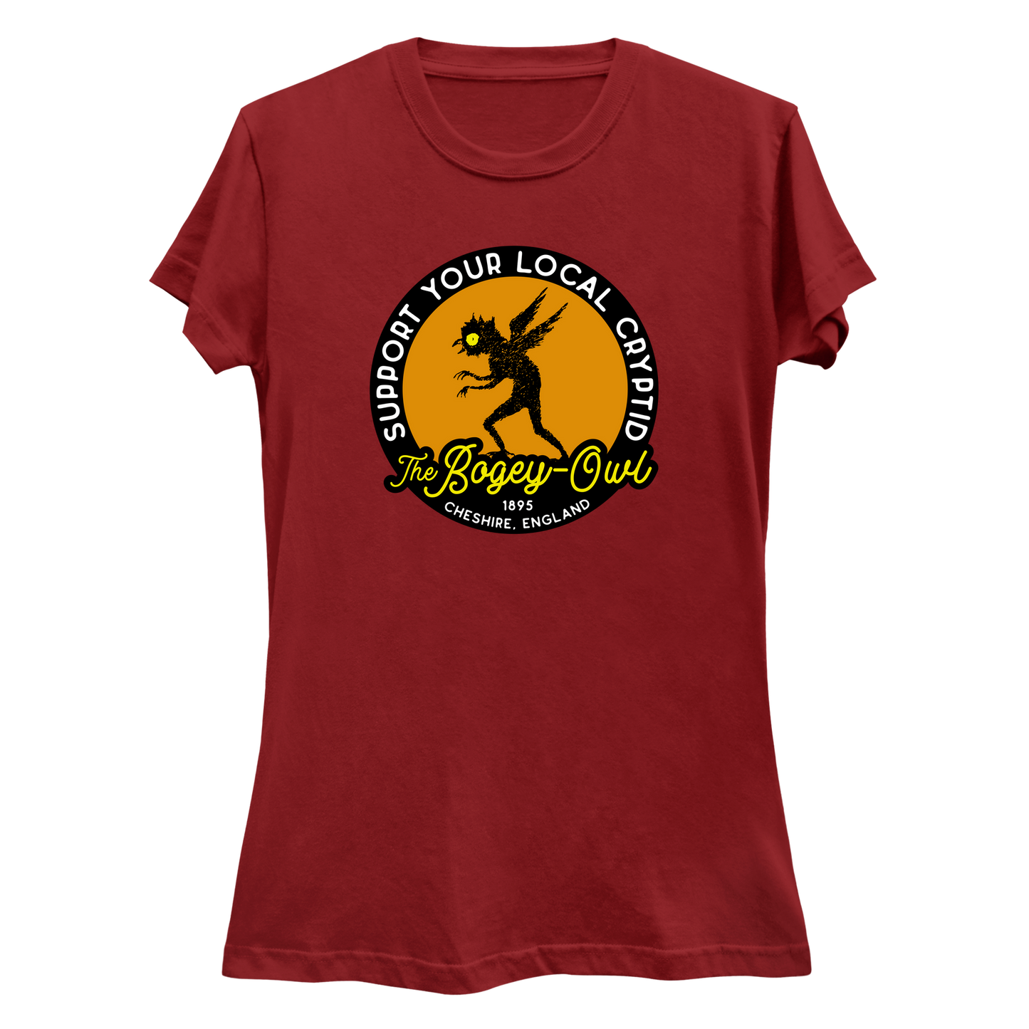 The Bogey Owl Support Your Local Cryptid Women's Slim Fit T-Shirt