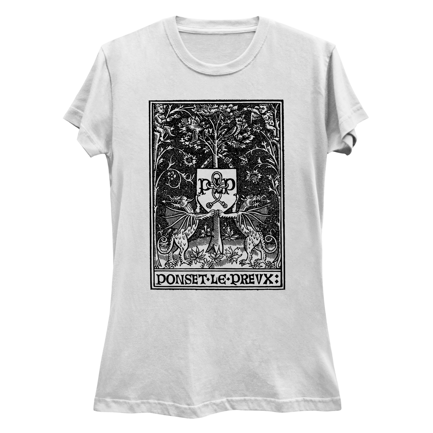 Heraldic Dragons Printer's Mark Women's Slim Fit T-Shirt