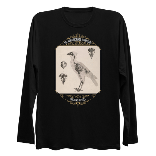 Crested Serpent Eagle Osteology Vintage Illustration Longsleeve Shirt