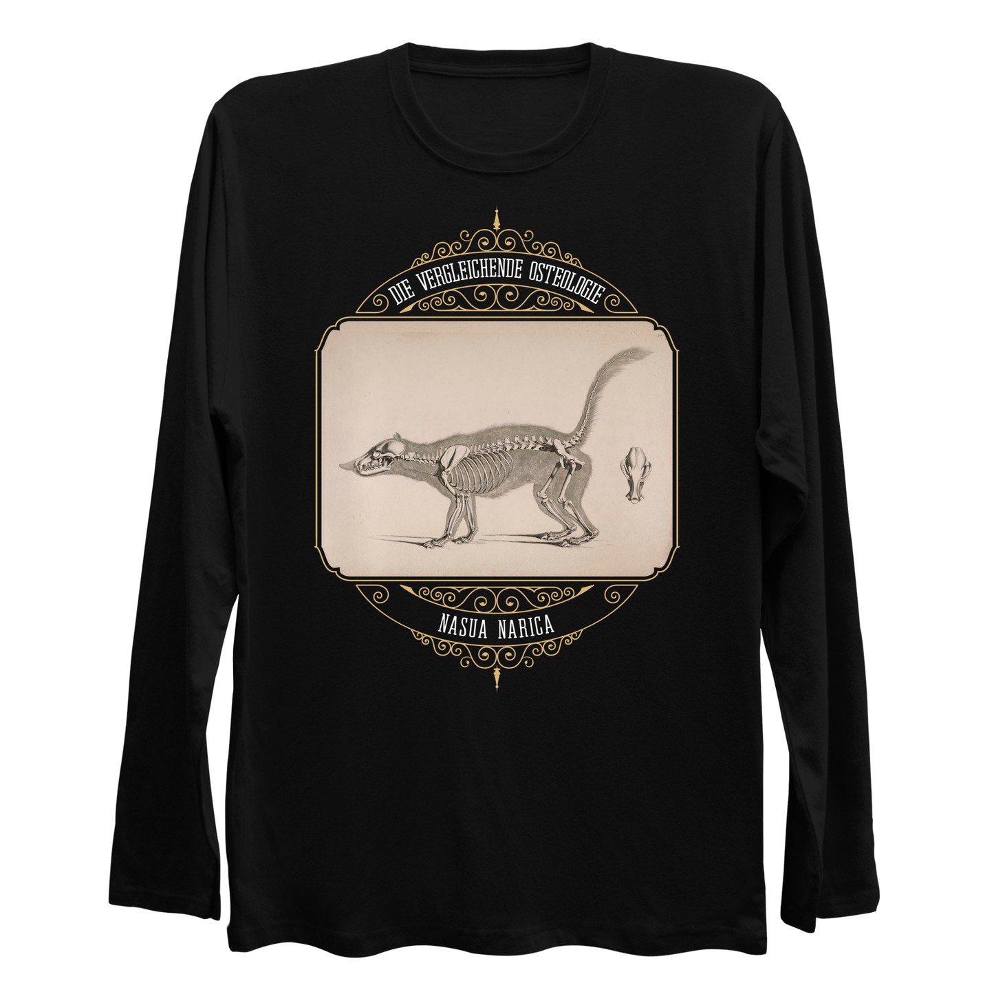 White Nosed Coati Anatomical Illustration Longsleeve Shirt