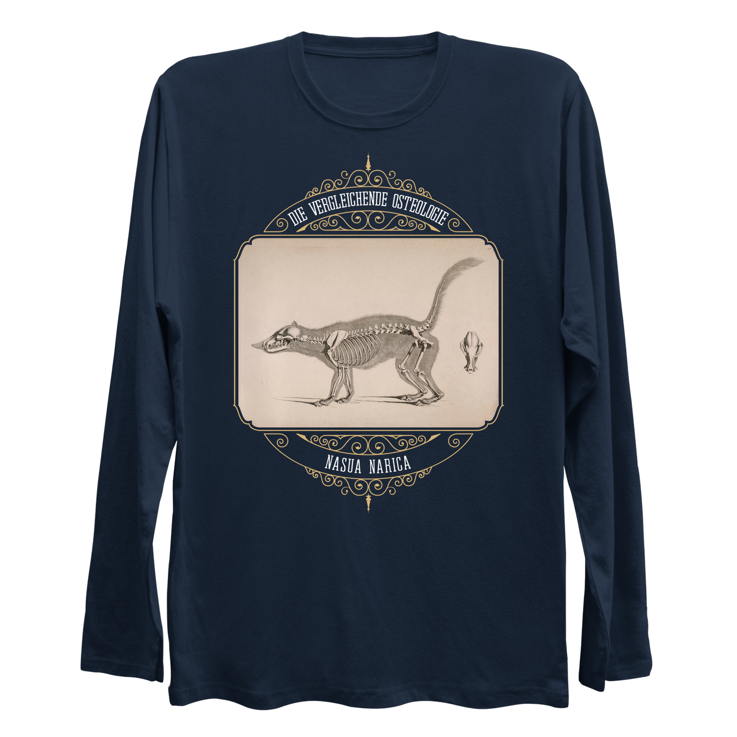 White Nosed Coati Anatomical Illustration Longsleeve Shirt