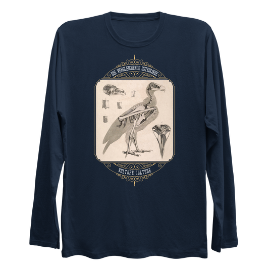 Vulture Culture Bird Skeleton Vintage Illustration Longsleeve Shirt