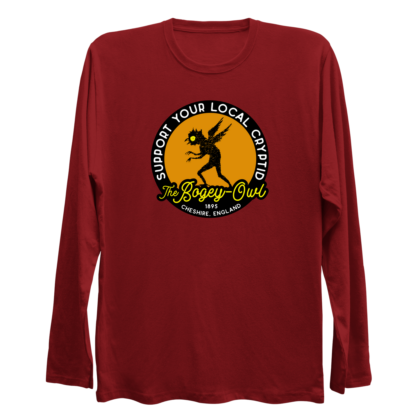 The Bogey Owl Support Your Local Cryptid Longsleeve Shirt