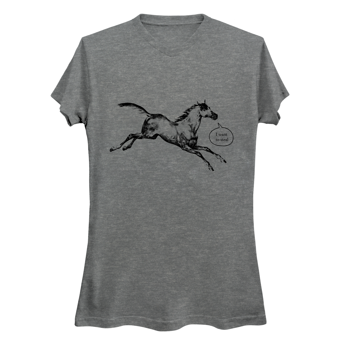 I Want To Steal Talking Horse Women's V-Neck