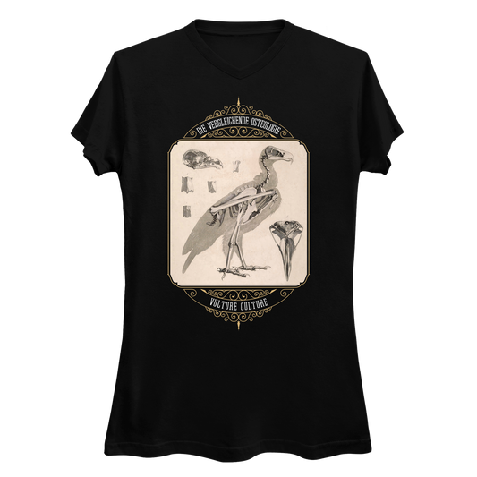 Vulture Culture Bird Skeleton Vintage Illustration Women's V-Neck