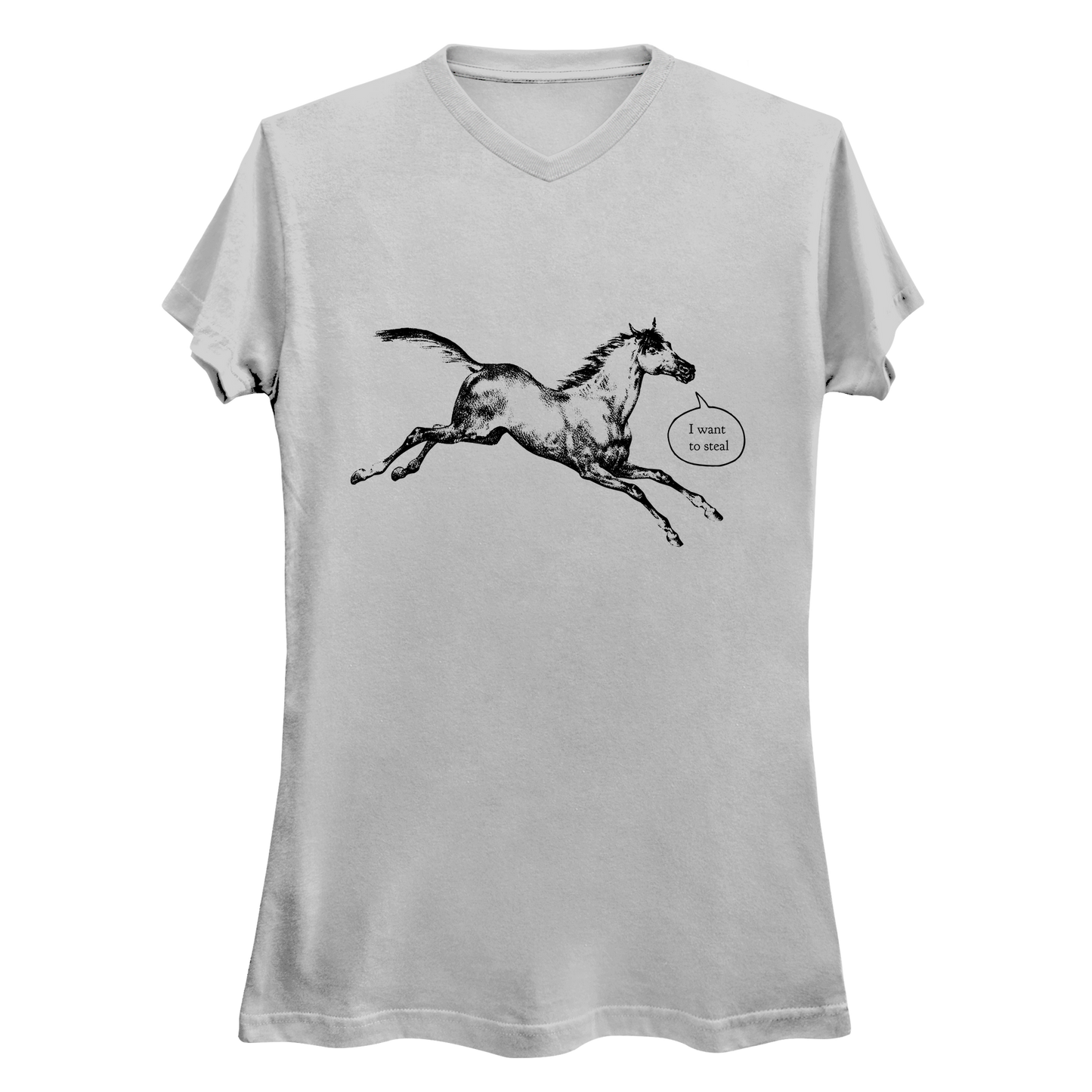 I Want To Steal Talking Horse Women's V-Neck