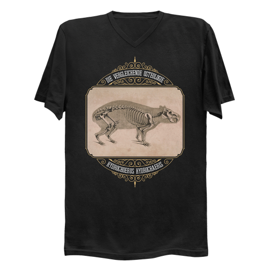 Capybara Anatomy Osteology Vintage Illustration Men's V-Neck