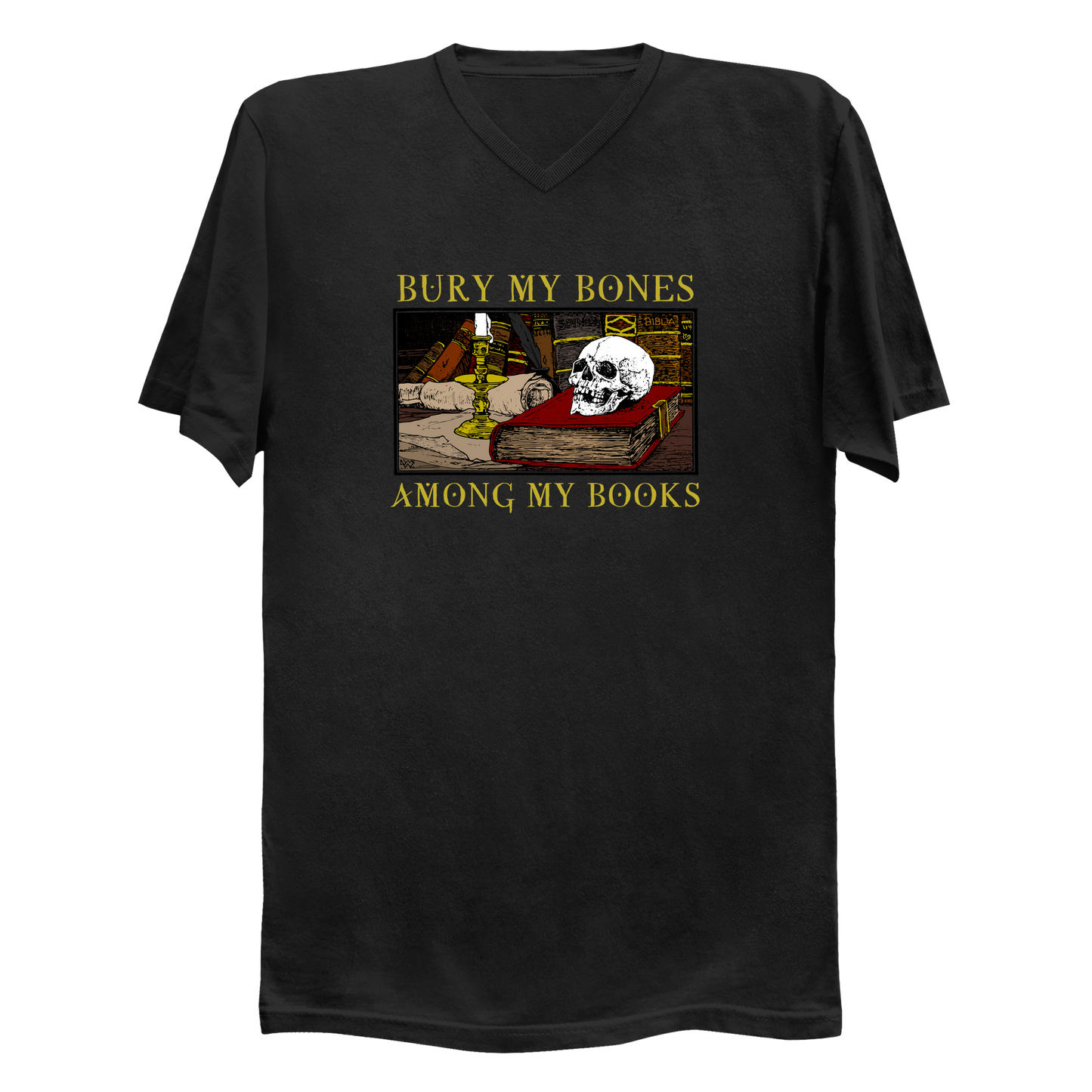 Bury My Bones Among My Books Men's V-Neck