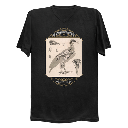 Vulture Culture Bird Skeleton Vintage Illustration Men's V-Neck