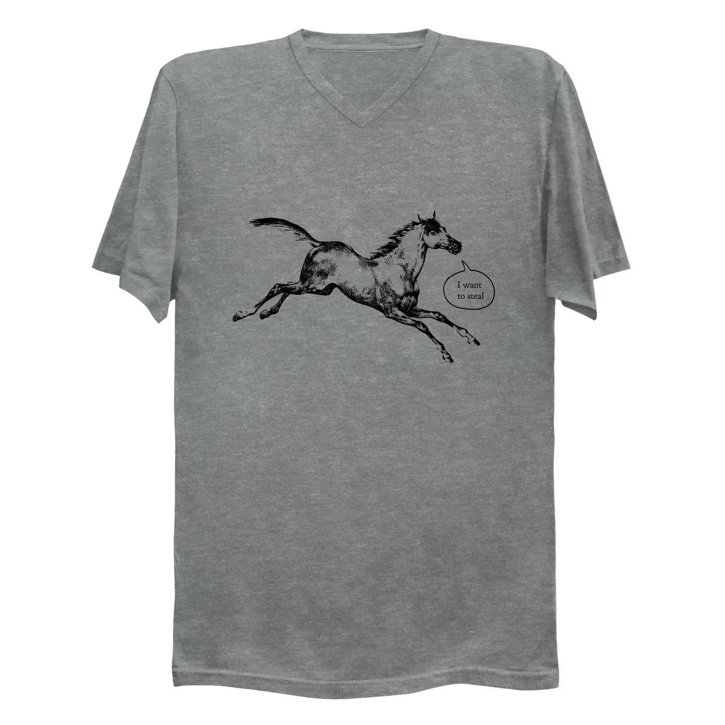 I Want To Steal Talking Horse Men's V-Neck