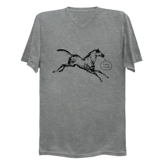 I Want To Steal Talking Horse Men's V-Neck