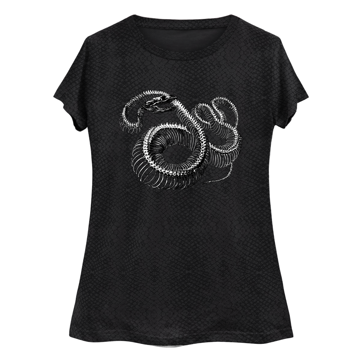 Twisted Snake Skeleton Women's Curvy Plus Size T-Shirt