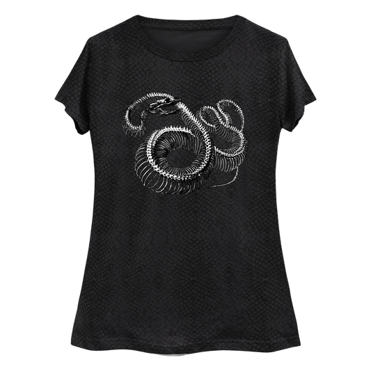 Twisted Snake Skeleton Women's Curvy Plus Size T-Shirt