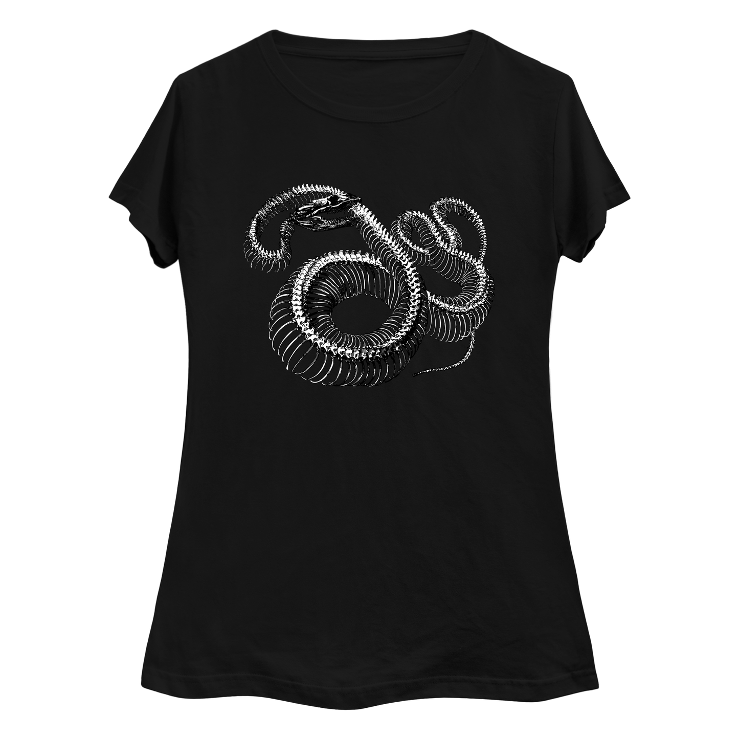 Twisted Snake Skeleton Women's Curvy Plus Size T-Shirt