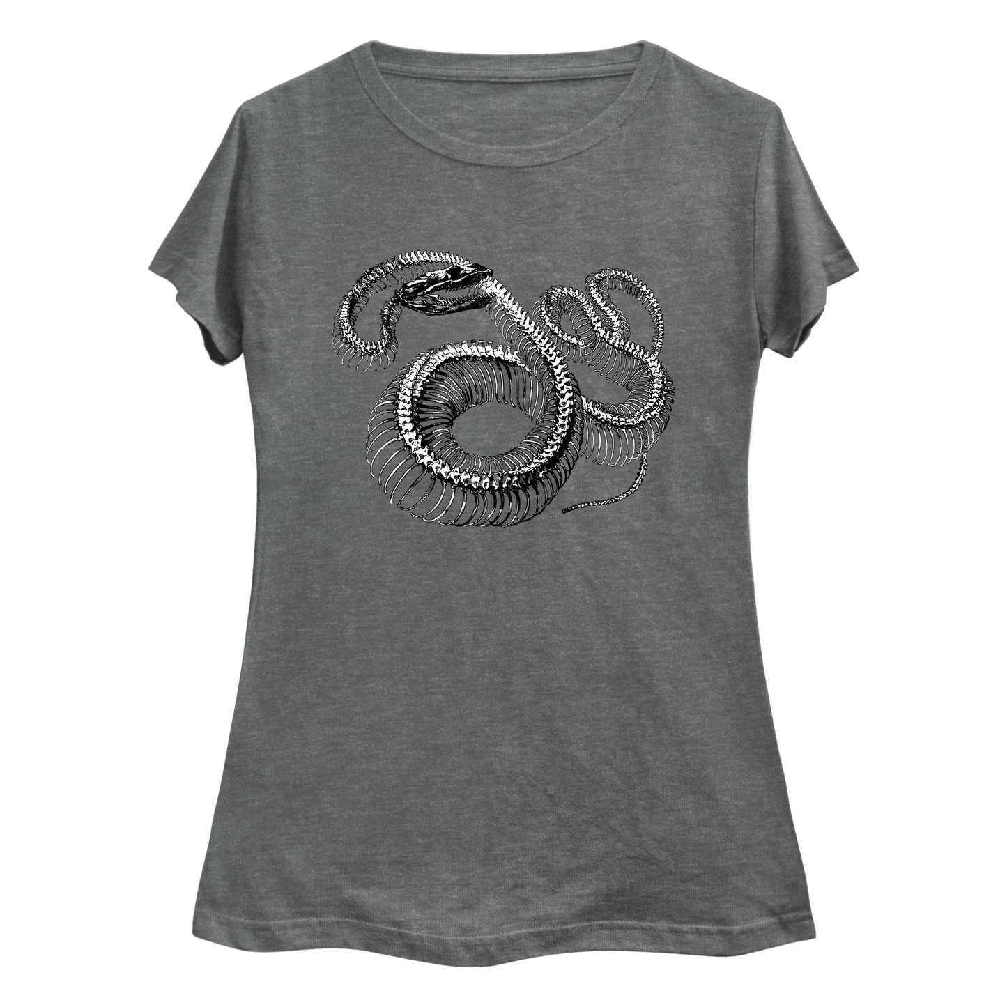 Twisted Snake Skeleton Women's Curvy Plus Size T-Shirt