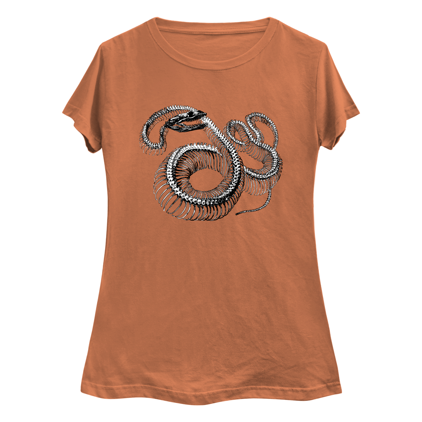 Twisted Snake Skeleton Women's Curvy Plus Size T-Shirt