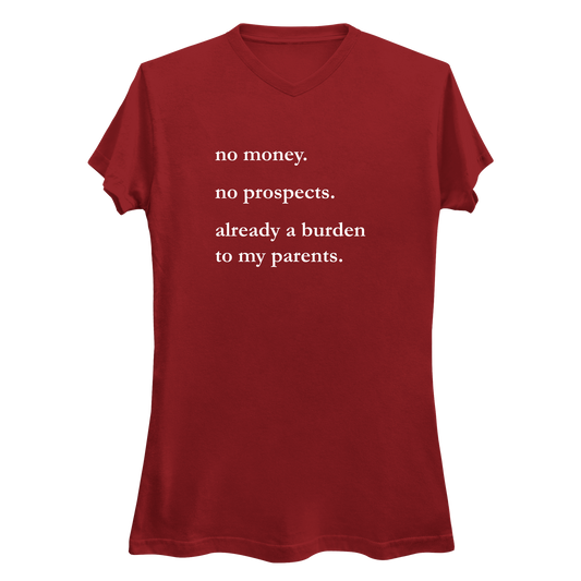 No Money No Prospects Women's V-Neck