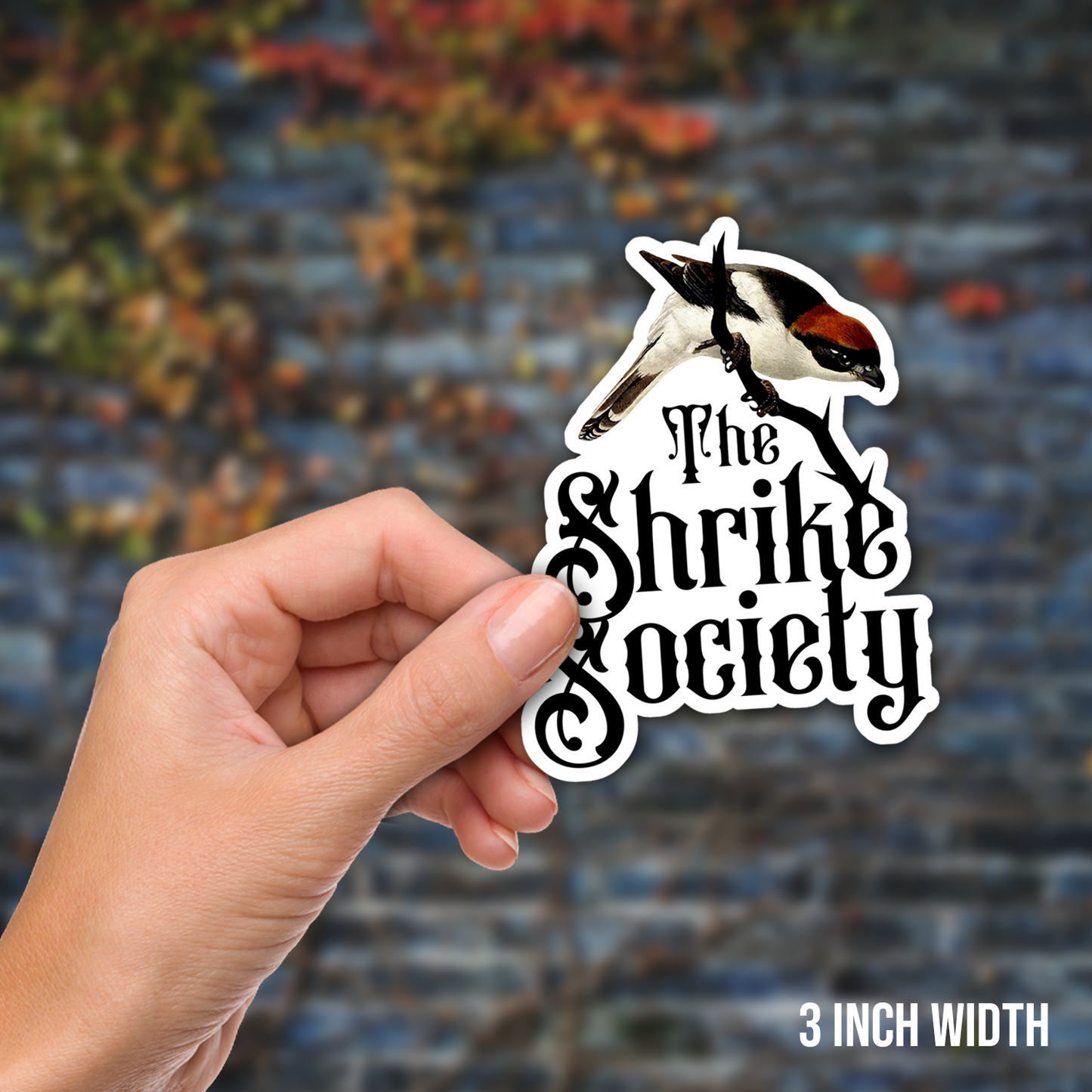 The Shrike Society Bird Logo Vinyl Sticker