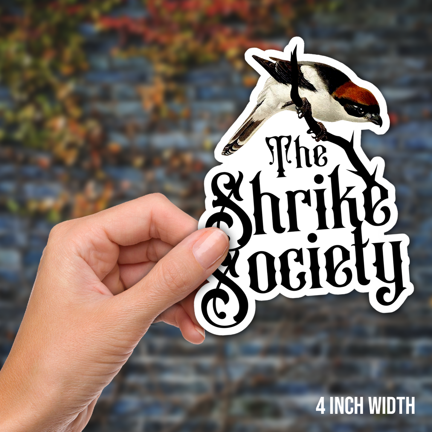 The Shrike Society Bird Logo Vinyl Sticker