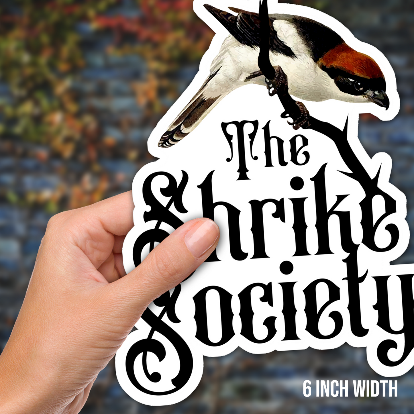 The Shrike Society Bird Logo Vinyl Sticker