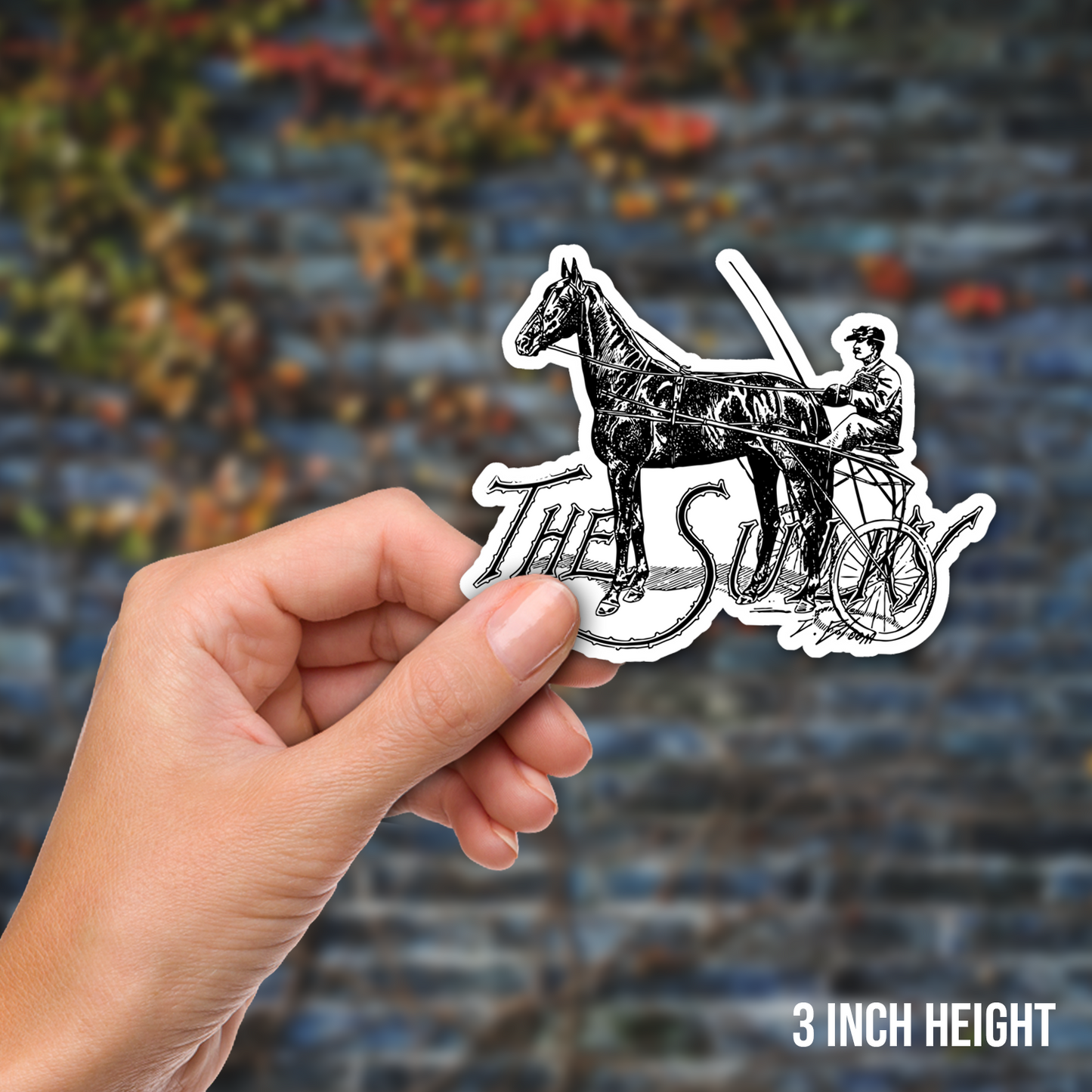 The Sulky Vintage Horse Illustration Vinyl Sticker