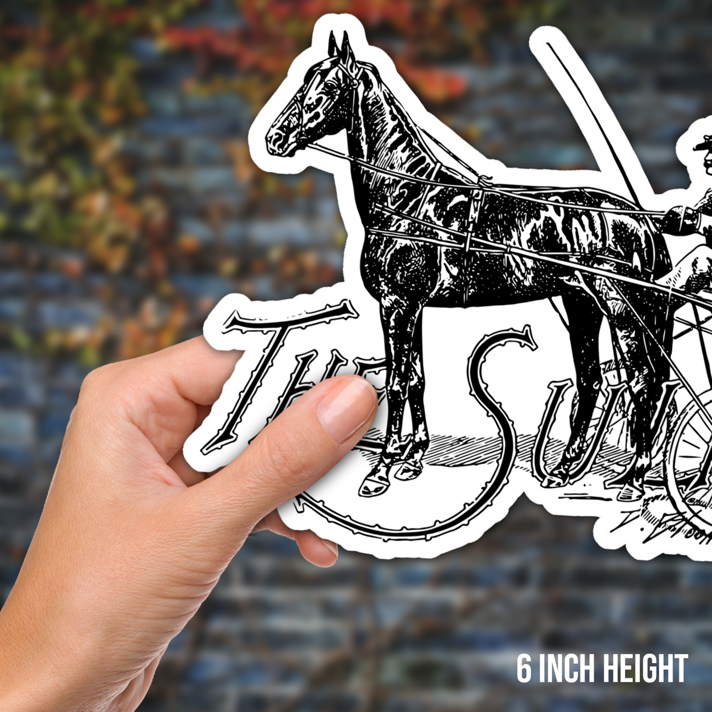 The Sulky Vintage Horse Illustration Vinyl Sticker